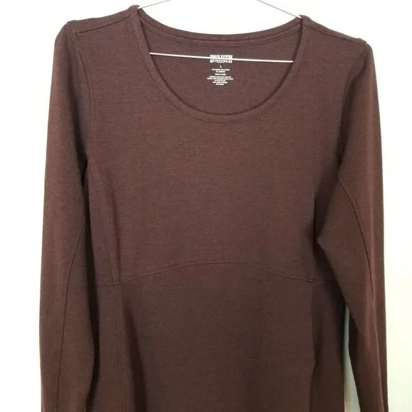Duluth Trading Co. Women's Wearwithall Ponte Knit Long Sleeve Dress Sz L Maroon - Picture 2 of 7